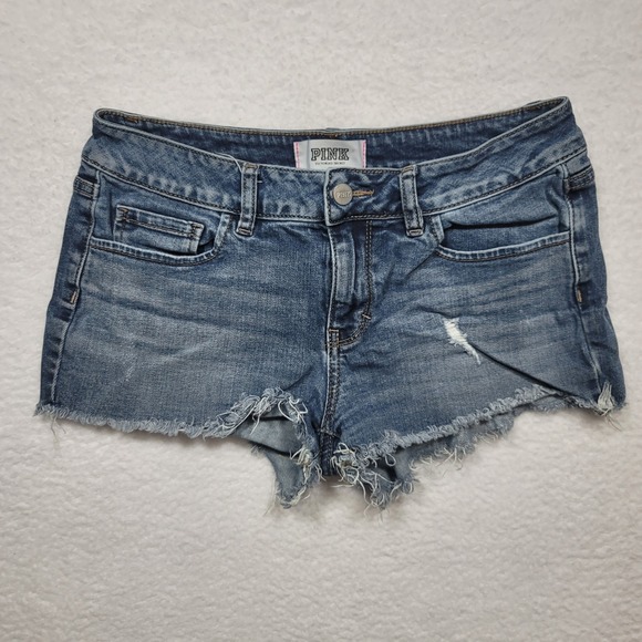 PINK Victoria's Secret Shorts Distressed Cut-off - Picture 1 of 10